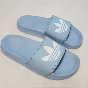 Adidas Originals Light Blue Slides sz 9 Womens Baby Blue & White